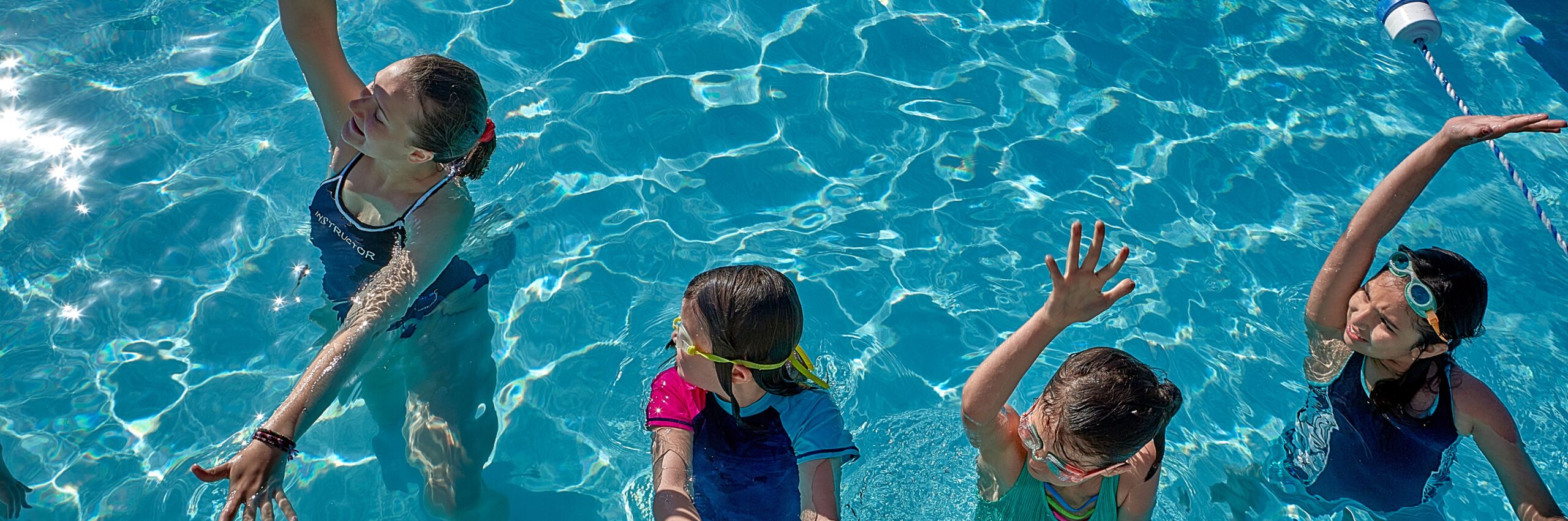 Kids in the pool for an aquatics program at the Monon Community Center