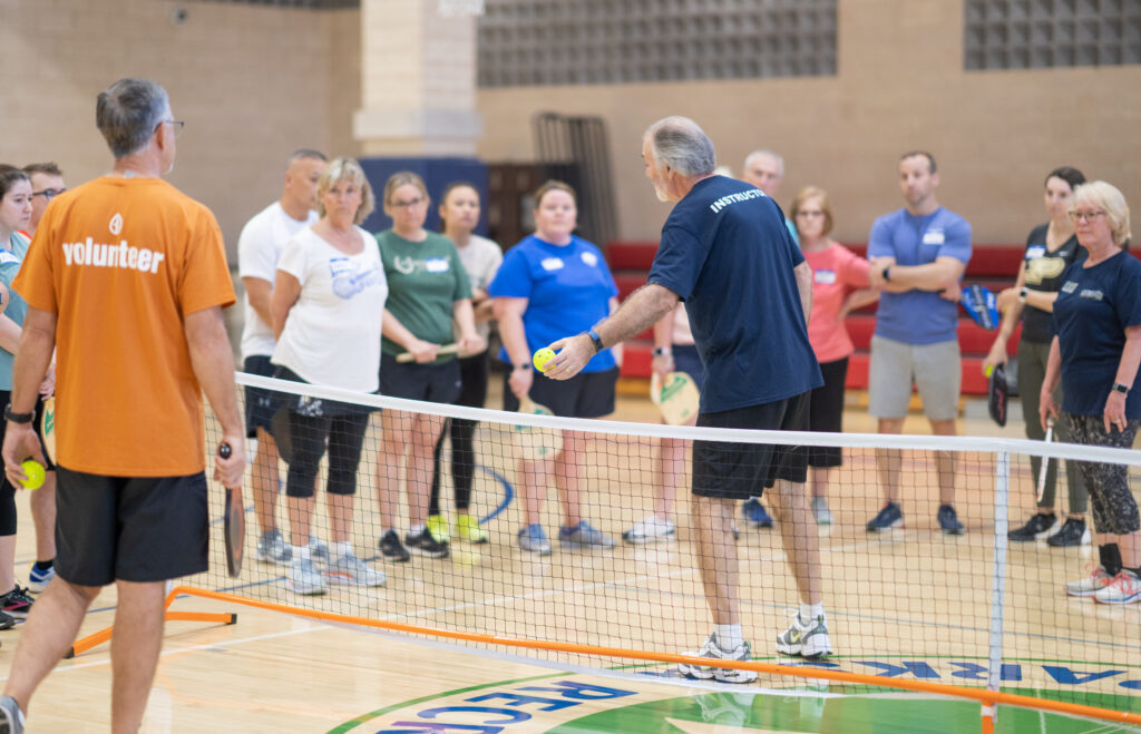 Pickleball instructor at the Monon Community Center in action. 