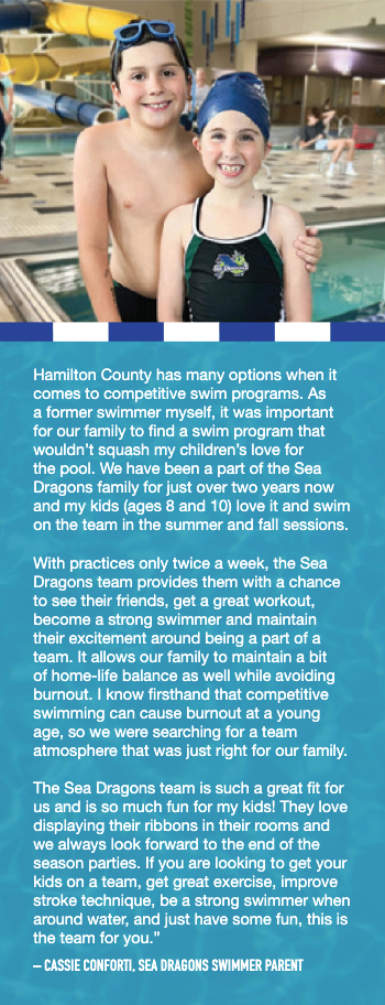 Sea dragons swim team at the Monon Community Center. 