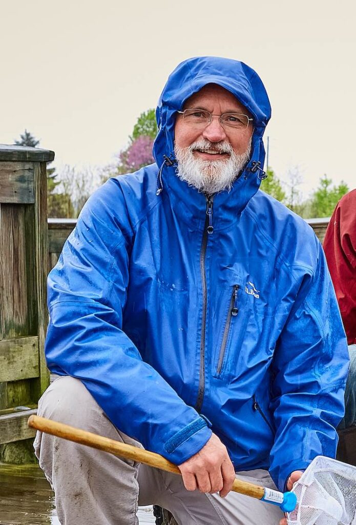 Volunteer Jim Bancroft helping at Carmel Clay Parks.