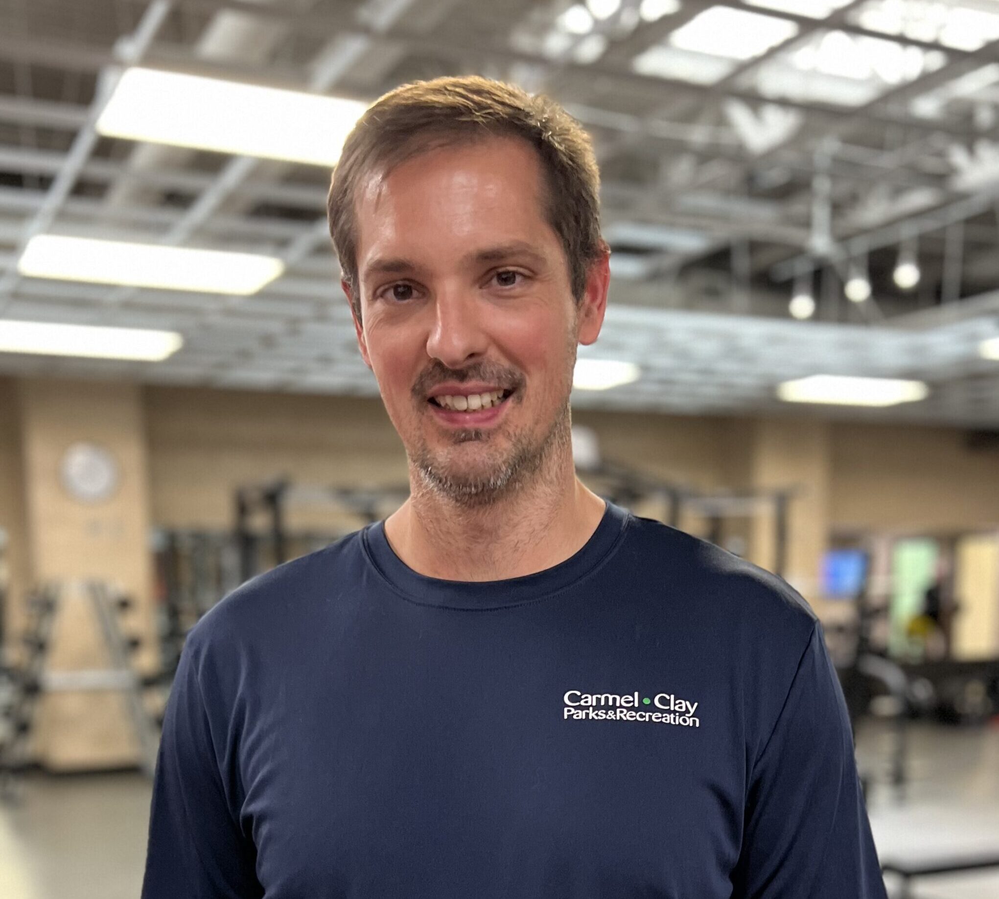 Personal trainer, Dan German, in the fitness center at the Monon Community Center.